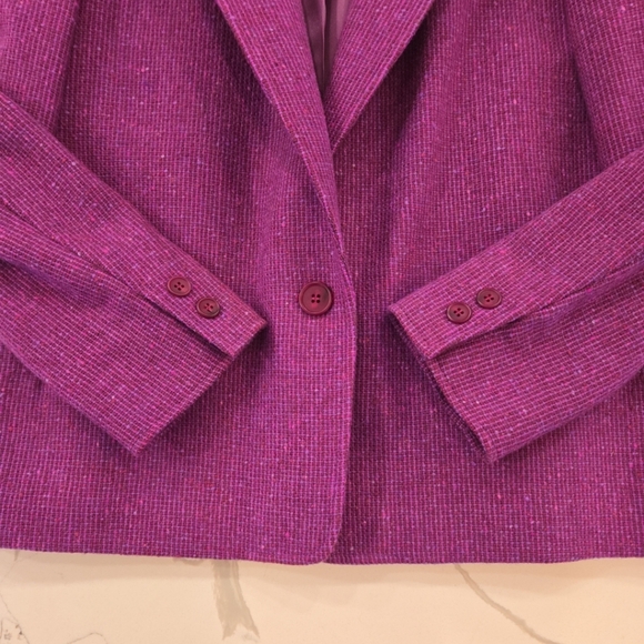 VTG Pendleton Womens Tweed Virgin Wool One Button Blazer Size 6P - Picture 8 of 11